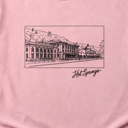 Hot Springs Line Drawing Cotton T-Shirt