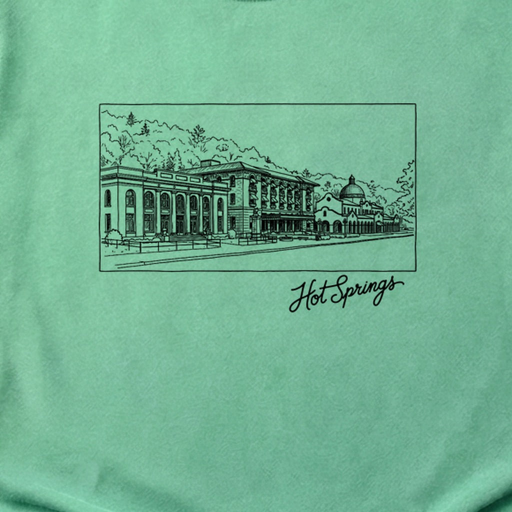 Hot Springs Line Drawing Cotton T-Shirt
