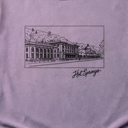 Hot Springs Line Drawing Cotton T-Shirt