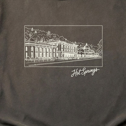 Hot Springs Line Drawing Cotton T-Shirt