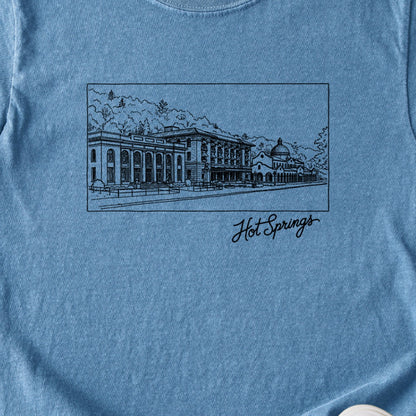 Hot Springs Line Drawing Kids Cotton T-Shirt