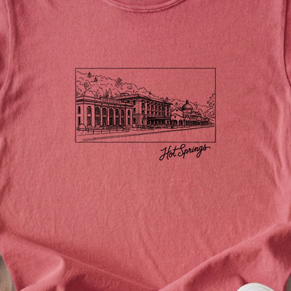 Hot Springs Line Drawing Kids Cotton T-Shirt