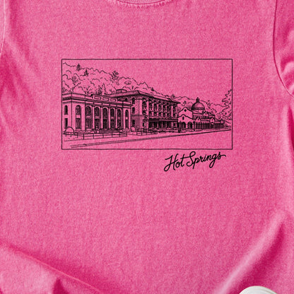 Hot Springs Line Drawing Kids Cotton T-Shirt