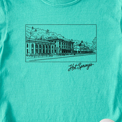 Hot Springs Line Drawing Kids Cotton T-Shirt