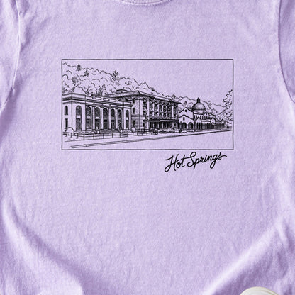 Hot Springs Line Drawing Kids Cotton T-Shirt