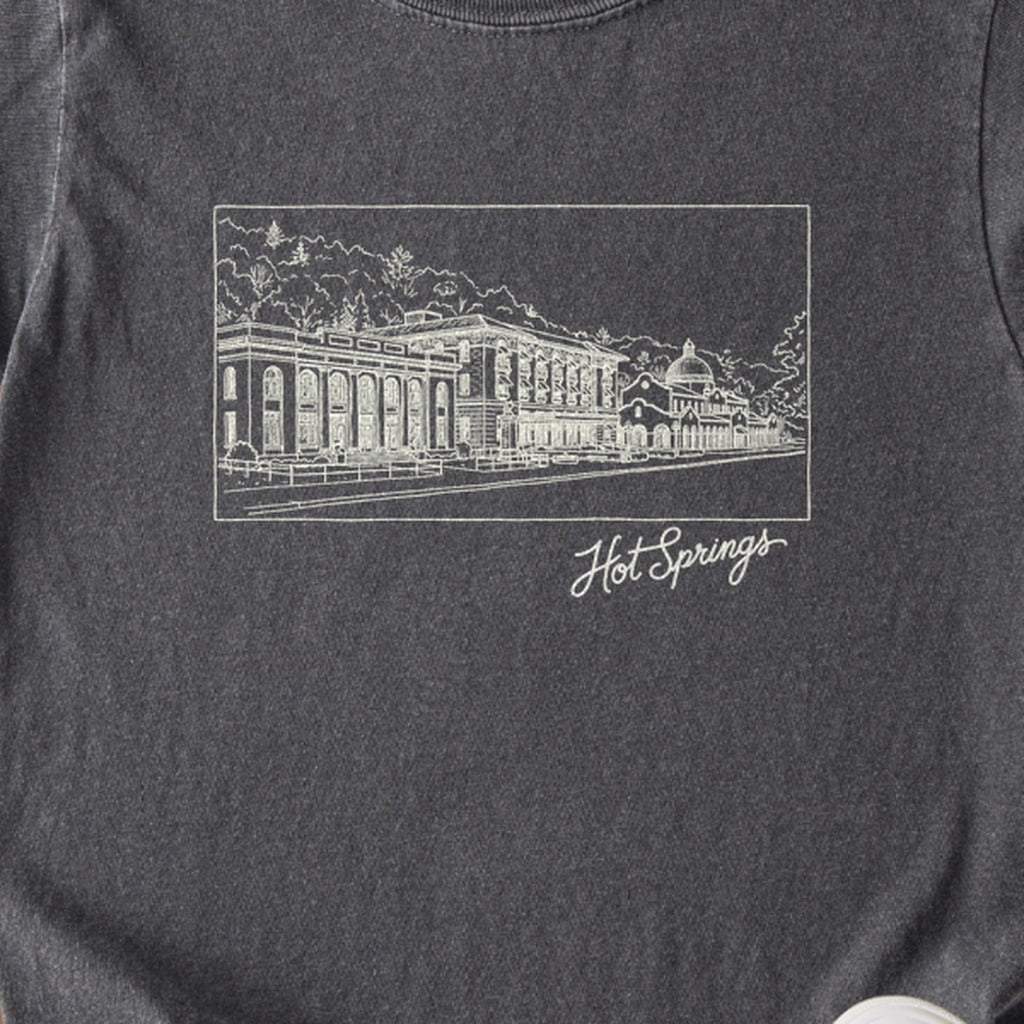 Hot Springs Line Drawing Kids Cotton T-Shirt