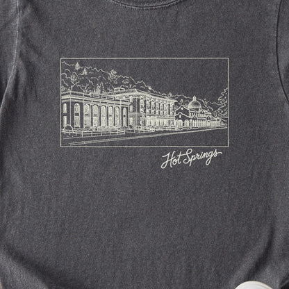 Hot Springs Line Drawing Kids Cotton T-Shirt