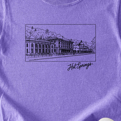 Hot Springs Line Drawing Kids Cotton T-Shirt