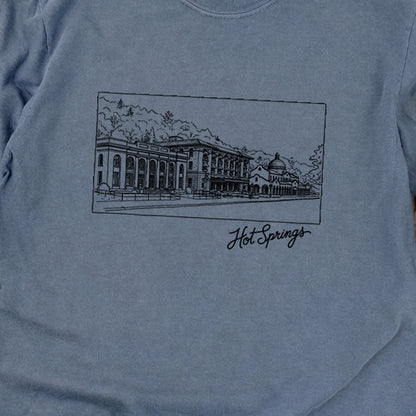 Hot Springs Line Drawing Cotton Long Sleeve