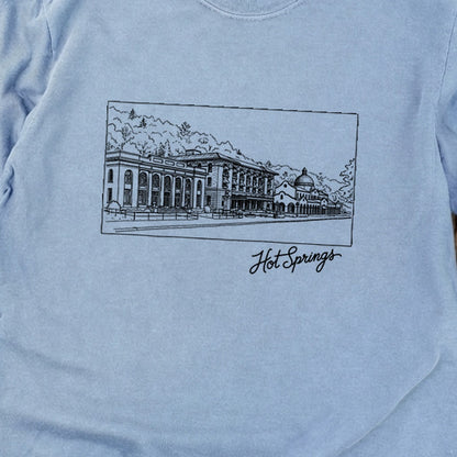 Hot Springs Line Drawing Cotton Long Sleeve