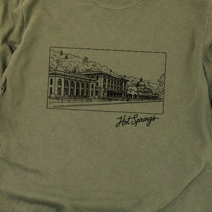 Hot Springs Line Drawing Cotton Long Sleeve