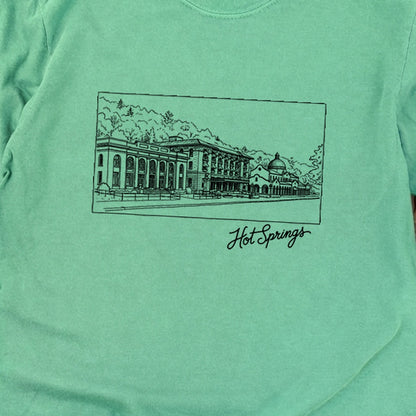 Hot Springs Line Drawing Cotton Long Sleeve