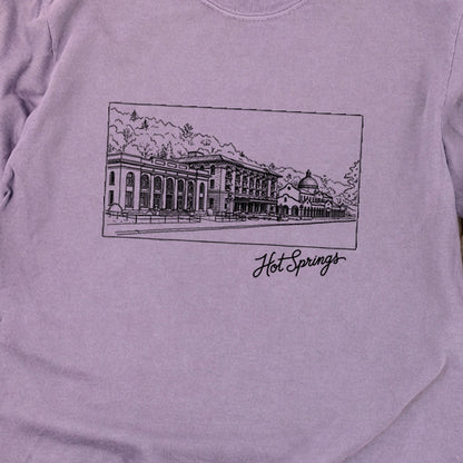 Hot Springs Line Drawing Cotton Long Sleeve