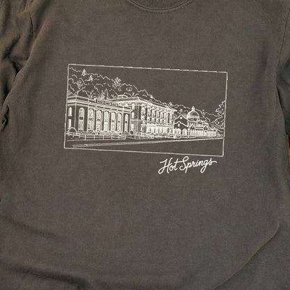 Hot Springs Line Drawing Cotton Long Sleeve