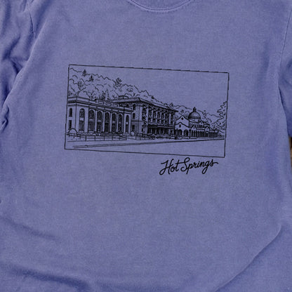 Hot Springs Line Drawing Cotton Long Sleeve