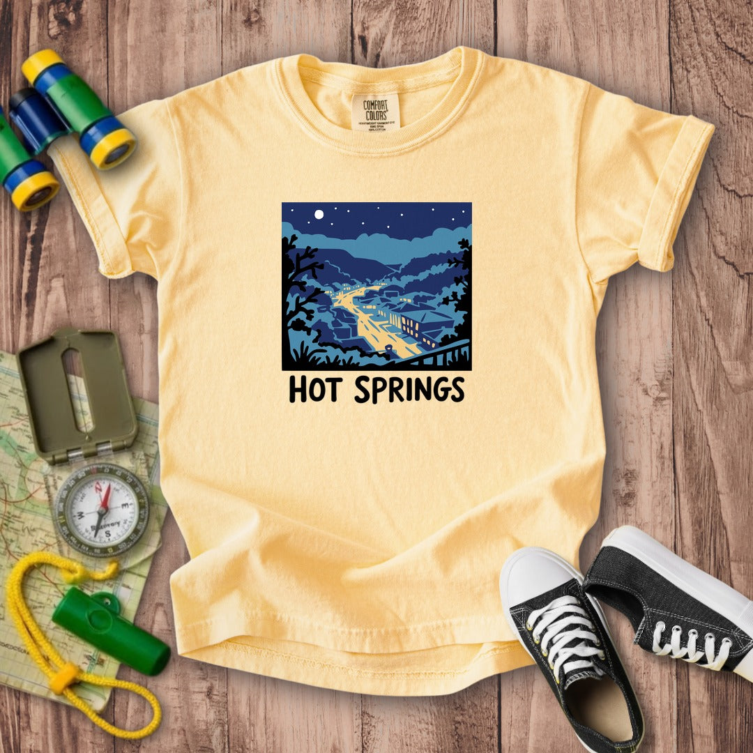 Hot Springs at Night Kids Cotton T-Shirt