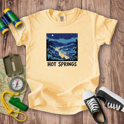 Hot Springs at Night Kids Cotton T-Shirt