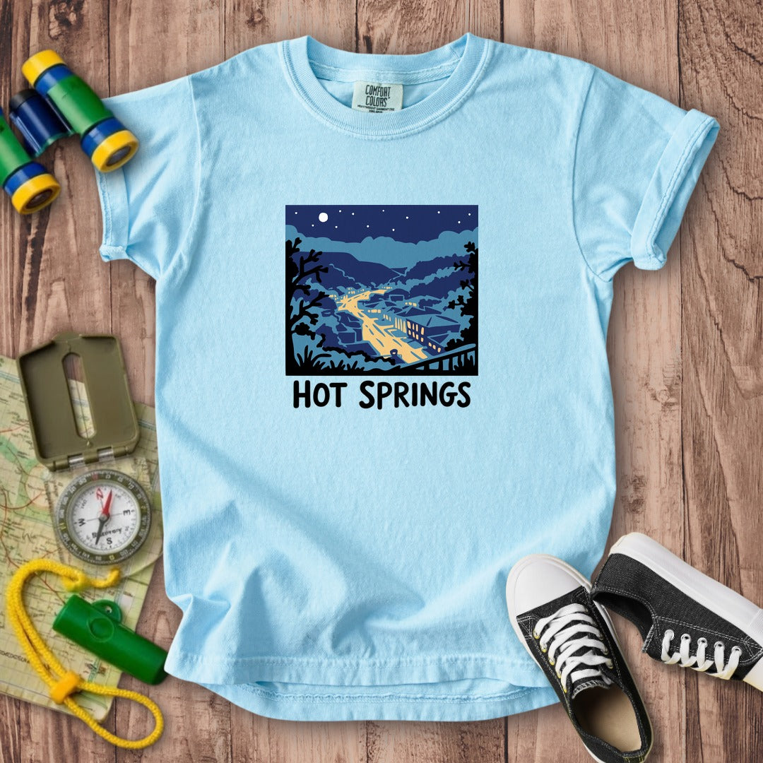 Hot Springs at Night Kids Cotton T-Shirt