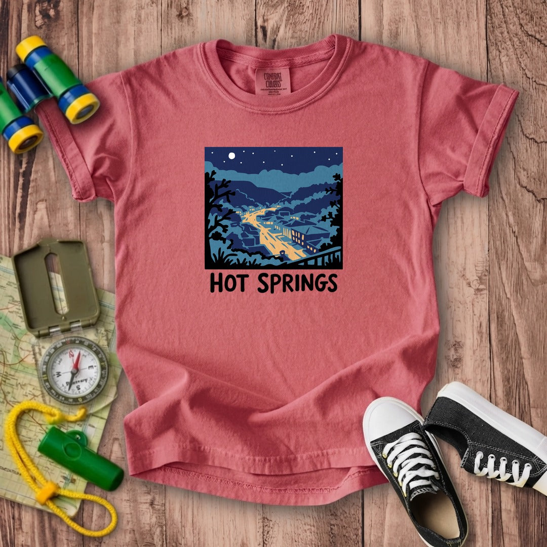 Hot Springs at Night Kids Cotton T-Shirt