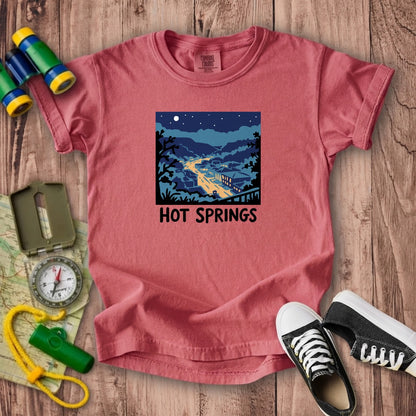Hot Springs at Night Kids Cotton T-Shirt