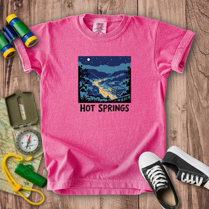 Hot Springs at Night Kids Cotton T-Shirt