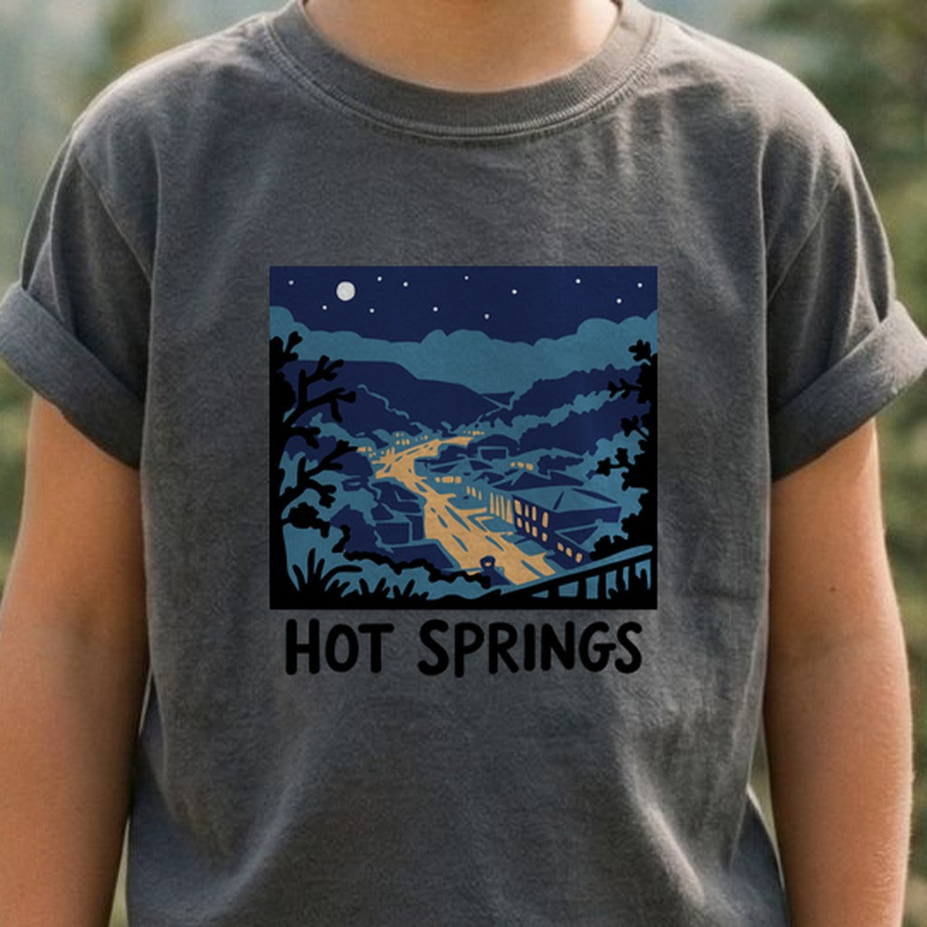 Hot Springs at Night Kids Cotton T-Shirt