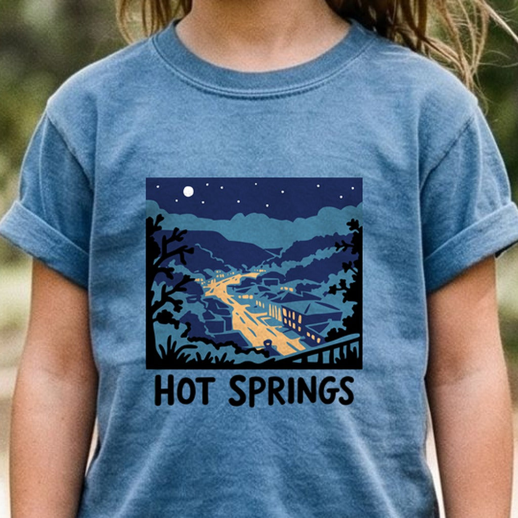 Hot Springs at Night Kids Cotton T-Shirt