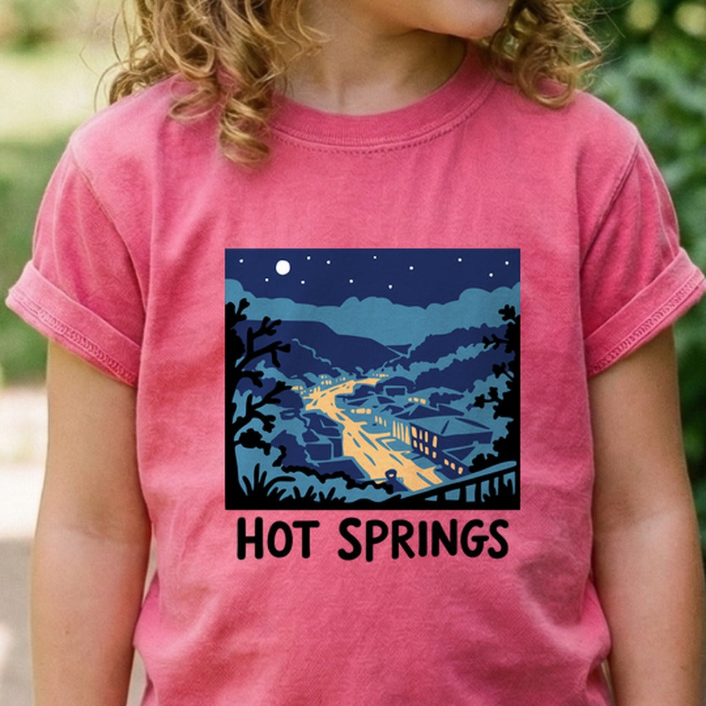 Hot Springs at Night Kids Cotton T-Shirt