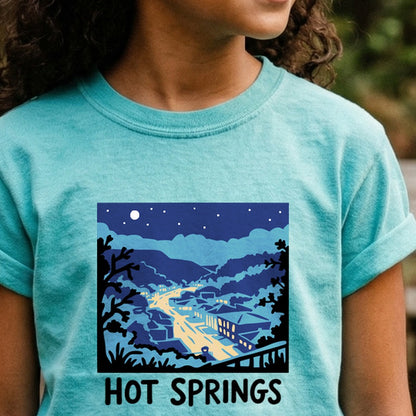 Hot Springs at Night Kids Cotton T-Shirt