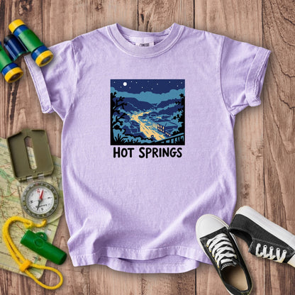 Hot Springs at Night Kids Cotton T-Shirt