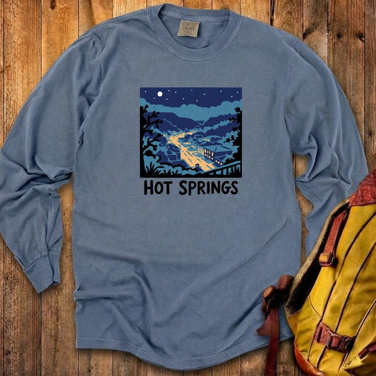 Hot Springs at Night Cotton Long Sleeve