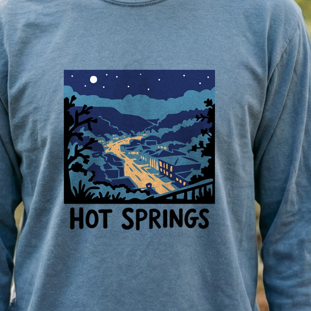 Hot Springs at Night Cotton Long Sleeve