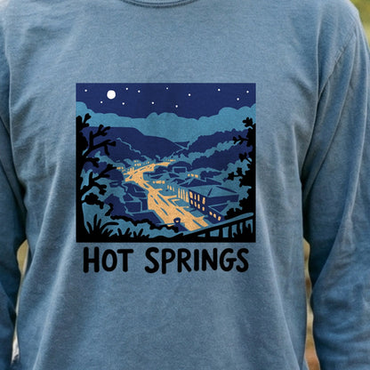 Hot Springs at Night Cotton Long Sleeve