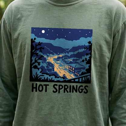 Hot Springs at Night Cotton Long Sleeve