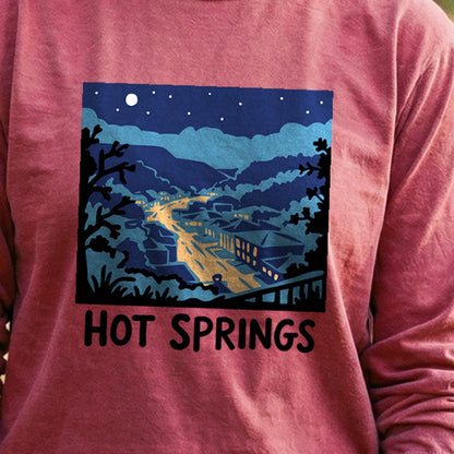 Hot Springs at Night Cotton Long Sleeve