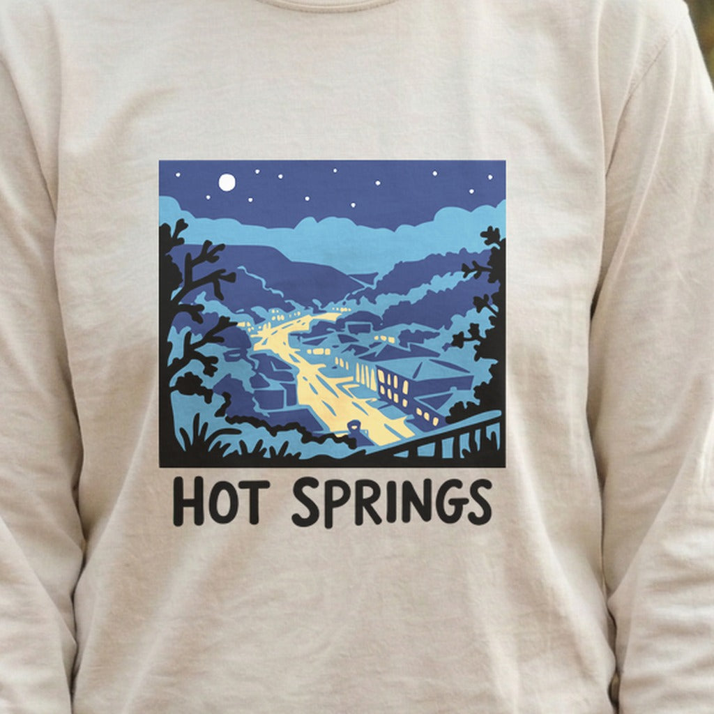 Hot Springs at Night Cotton Long Sleeve