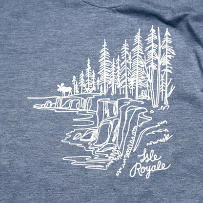 Isle Royale Line Drawing T-Shirt
