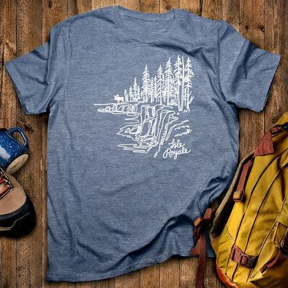 Isle Royale Line Drawing T-Shirt