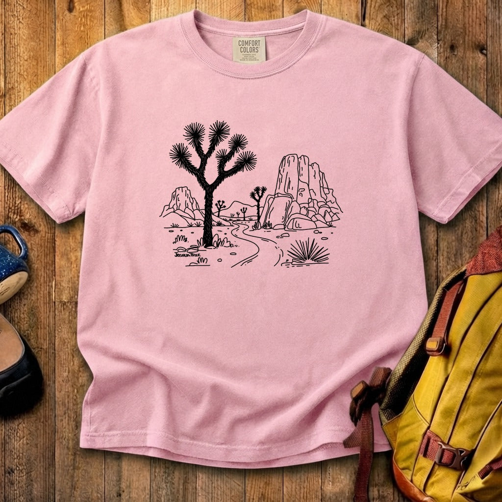 Joshua Tree Line Drawing Cotton T-Shirt