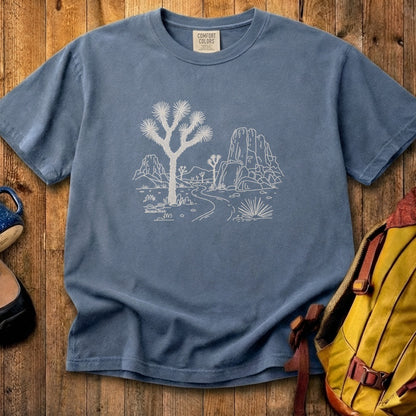 Joshua Tree Line Drawing Cotton T-Shirt