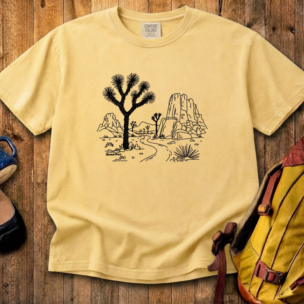 Joshua Tree Line Drawing Cotton T-Shirt