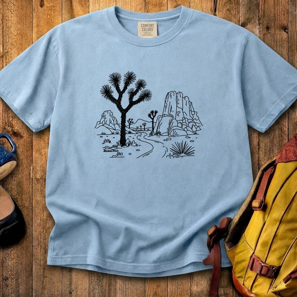 Joshua Tree Line Drawing Cotton T-Shirt