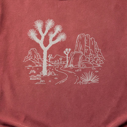 Joshua Tree Line Drawing Cotton T-Shirt