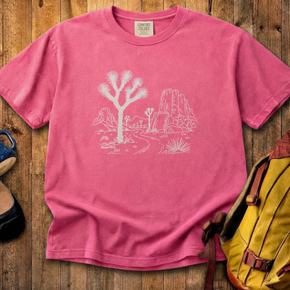 Joshua Tree Line Drawing Cotton T-Shirt