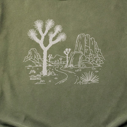 Joshua Tree Line Drawing Cotton T-Shirt