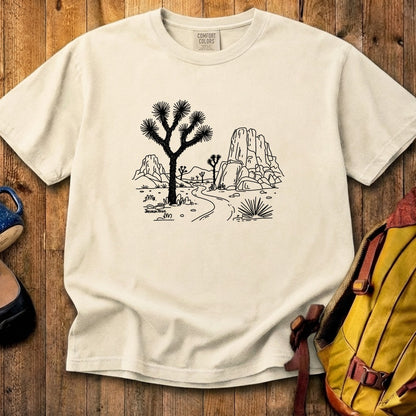 Joshua Tree Line Drawing Cotton T-Shirt