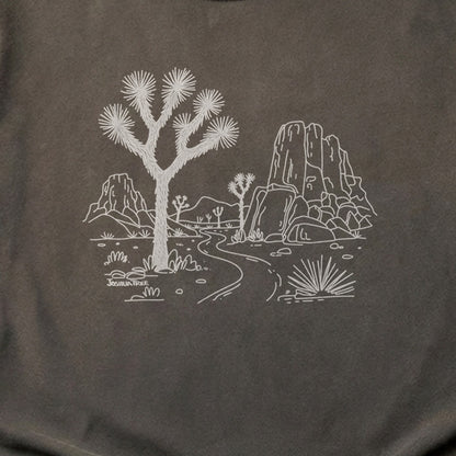 Joshua Tree Line Drawing Cotton T-Shirt