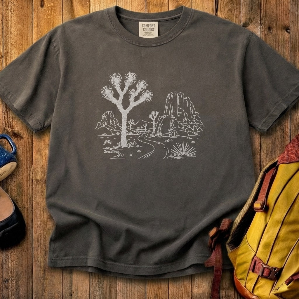 Joshua Tree Line Drawing Cotton T-Shirt