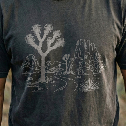 Joshua Tree Line Drawing Cotton T-Shirt