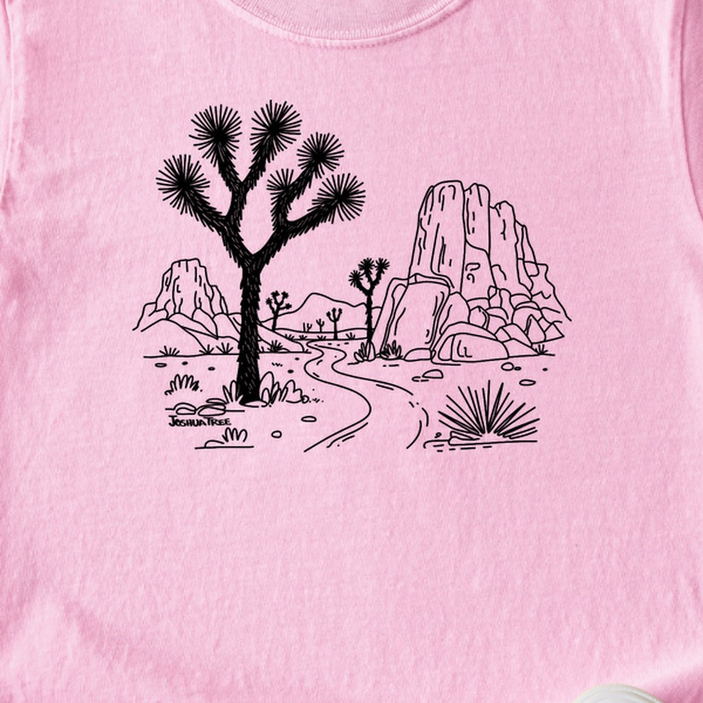 Joshua Tree Line Drawing Kids Cotton T-Shirt